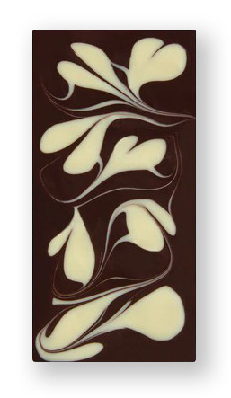 Edelbitterschokolade mit weißen Herzen