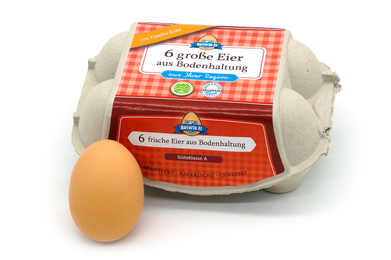 Frische Eier aus Bodenhaltung die "Großen" 6er